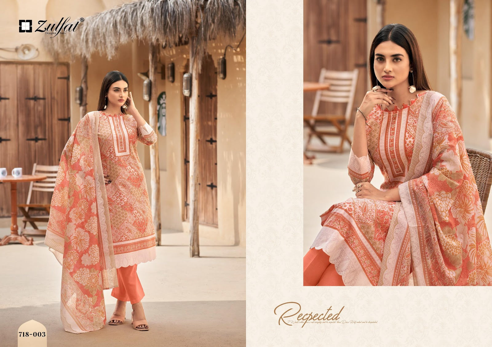 Tanaira Zulfat Designer Cotton Karachi Salwar Suits Wholesale