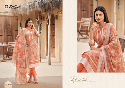 Tanaira Zulfat Designer Cotton Karachi Salwar Suits Wholesale