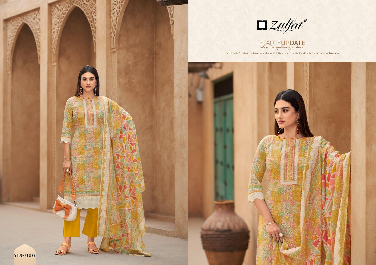 Tanaira Zulfat Designer Cotton Karachi Salwar Suits Wholesale
