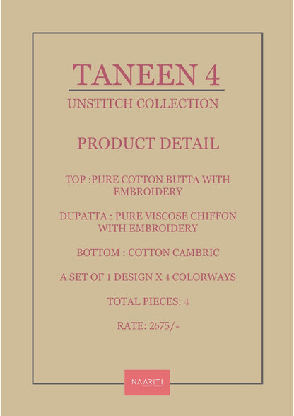 Taneen 4 Naariti Cotton Pant Style Suits Exporter India