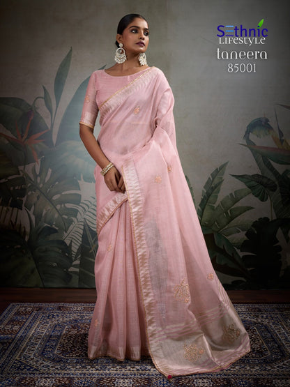 Taneera 85001-85004 Sethnic Linen Sarees Wholesale Price