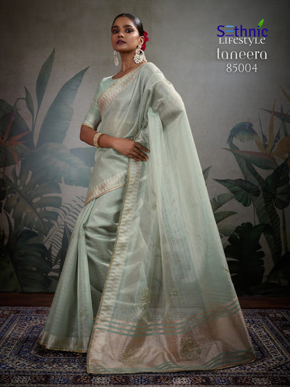 Taneera 85001-85004 Sethnic Linen Sarees Wholesale Price