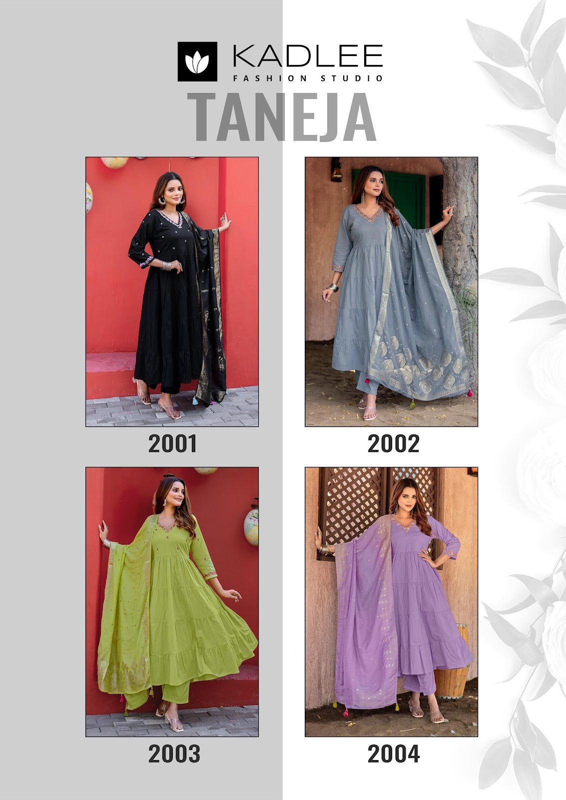 Taneja Kadlee Cotton Readymade Anarkali Suits Exporter India