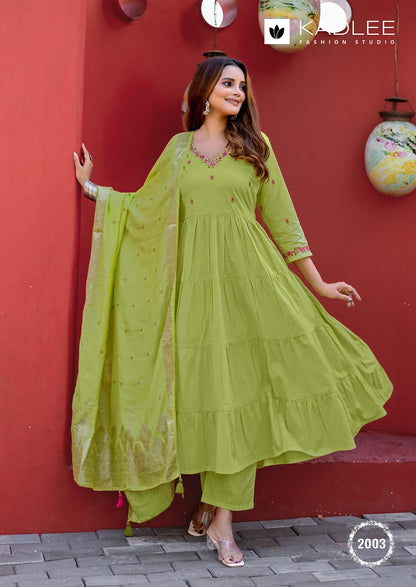 Taneja Kadlee Cotton Readymade Anarkali Suits Exporter India