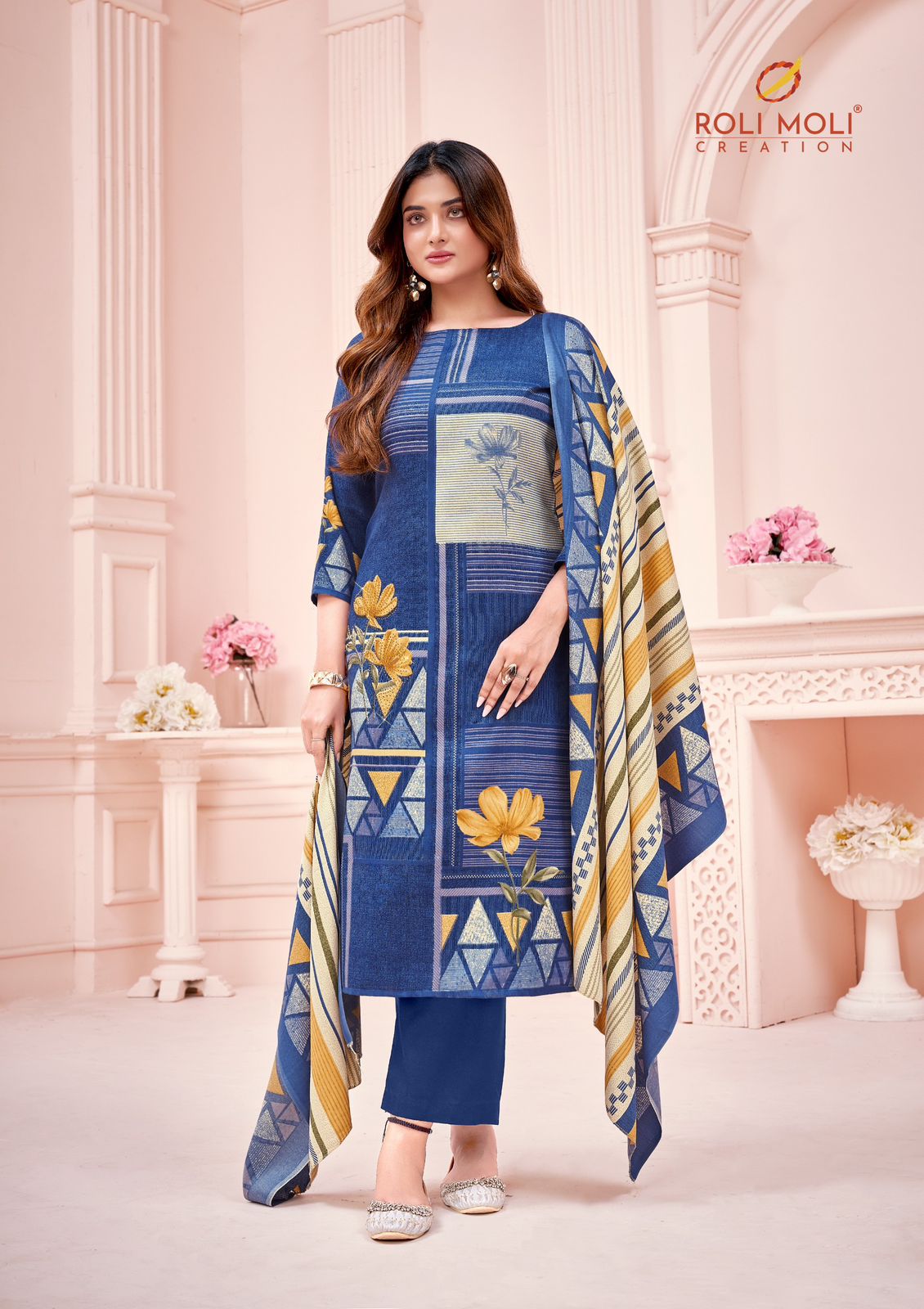 Tania Roli Moli Karachi Pashmina Salwar Suits Exporter Ahmedabad