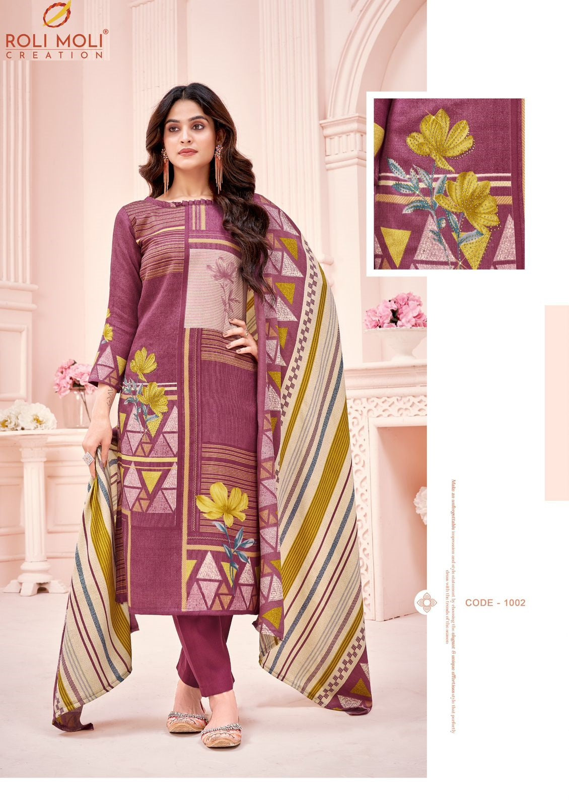 Tania Roli Moli Karachi Pashmina Salwar Suits Exporter Ahmedabad