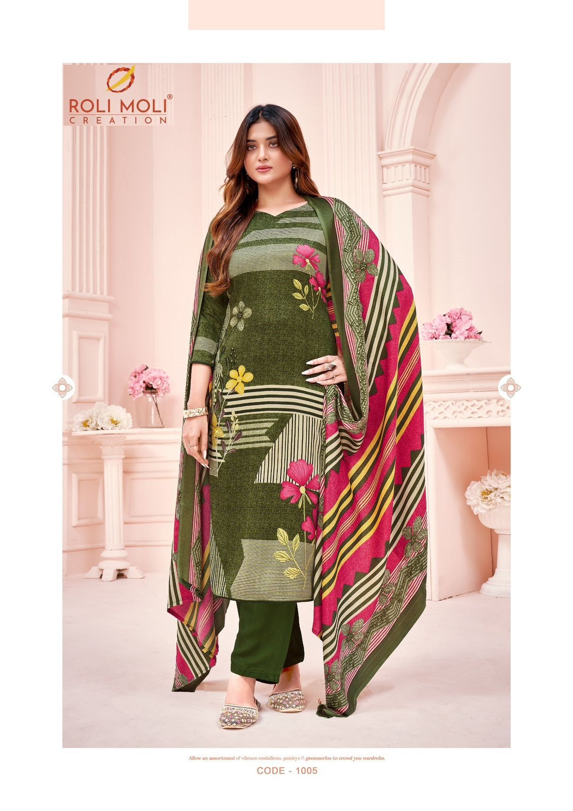 Tania Roli Moli Karachi Pashmina Salwar Suits Exporter Ahmedabad