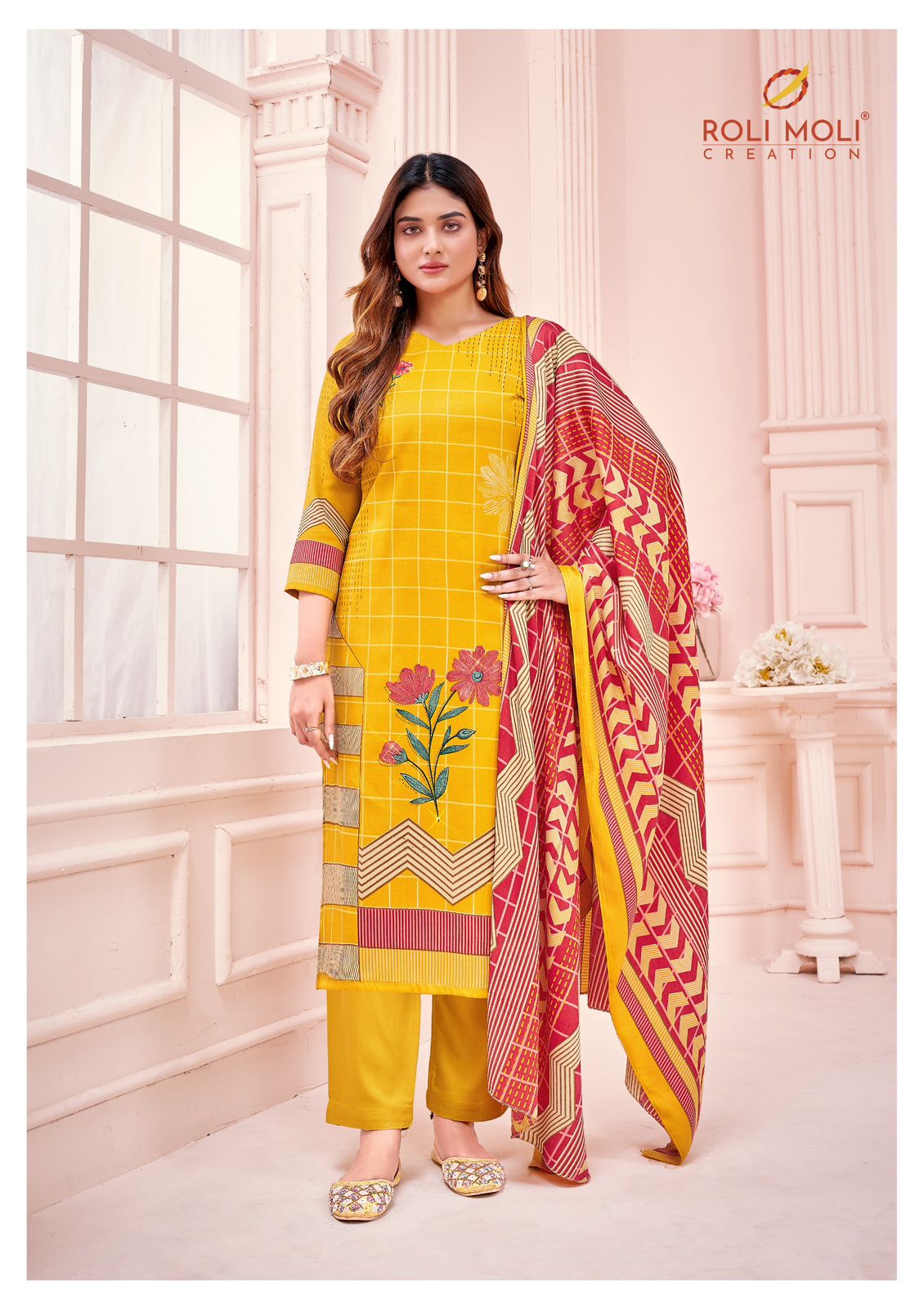 Tania Roli Moli Karachi Pashmina Salwar Suits Exporter Ahmedabad