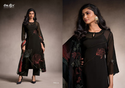 Tanira Omtex Organza Plazzo Style Suits Wholesaler Gujarat