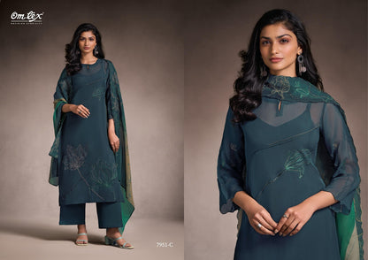 Tanira Omtex Organza Plazzo Style Suits Wholesaler Gujarat