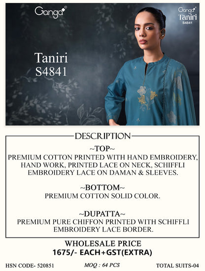 Taniri S4841 Ganga Cotton Pant Style Suits Supplier