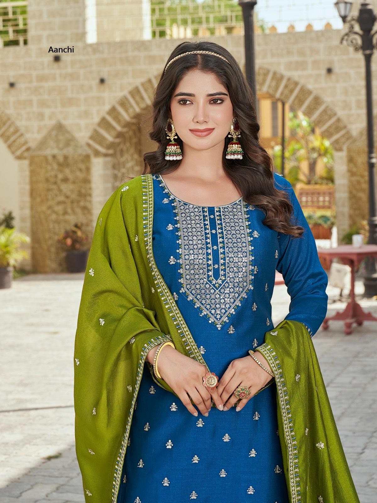 Tanisha Aanchi Vichitra Silk Readymade Pant Style Suits Wholesale Price
