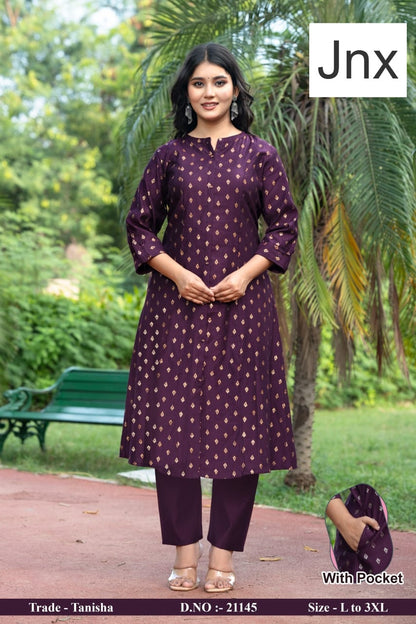 Tanisha Jnx Berlin Kurti Pant Set Wholesale Price