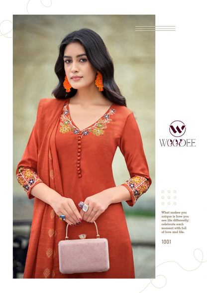 Tanisha Vol 2 Woodee Gadwal Readymade Pant Style Suits Exporter