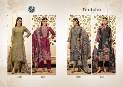Tanisha Vol 3 Vivek Tissue Silk Pant Style Suits Wholesale
