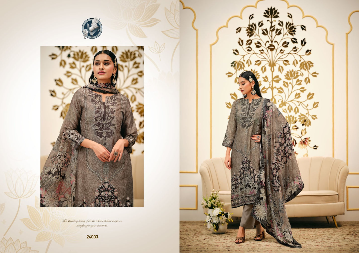 Tanisha Vol 3 Vivek Tissue Silk Pant Style Suits Wholesale