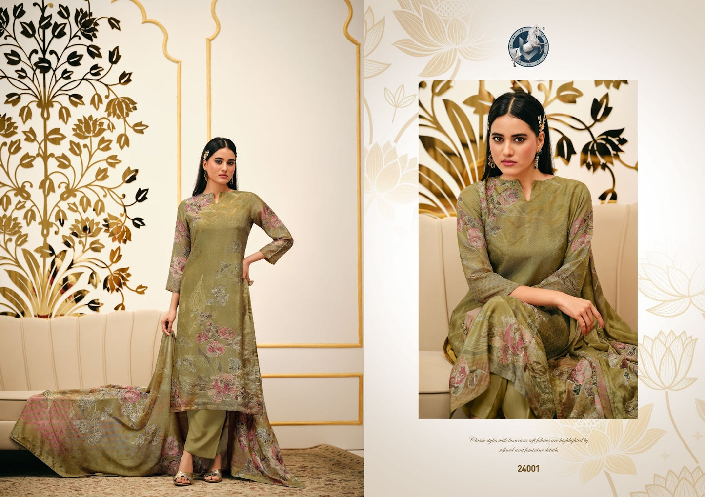 Tanisha Vol 3 Vivek Tissue Silk Pant Style Suits Wholesale