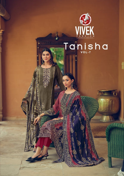 Tanisha Vol 7 Vivek Tissue Silk Pant Style Suits Supplier India
