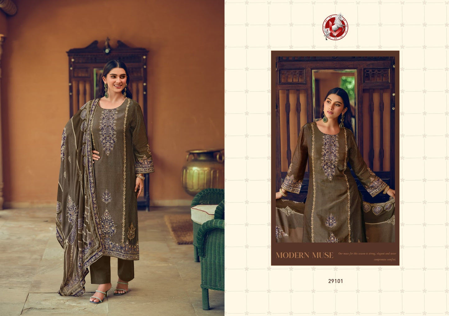 Tanisha Vol 7 Vivek Tissue Silk Pant Style Suits Supplier India