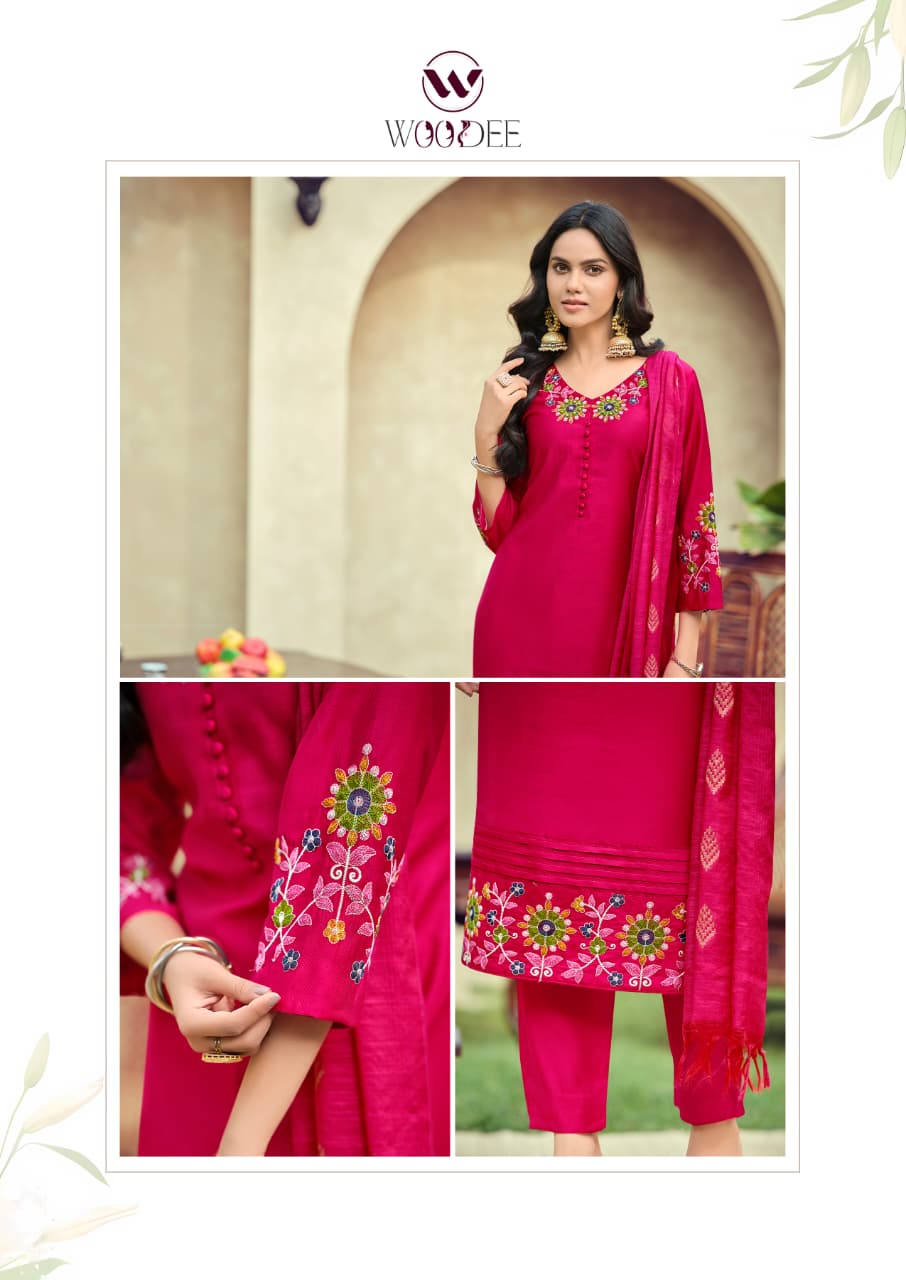 Tanisha Woodee Viscose Readymade Pant Style Suits Manufacturer