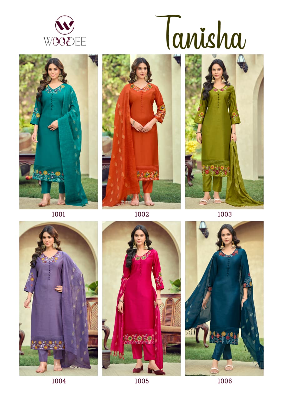 Tanisha Woodee Viscose Readymade Pant Style Suits Manufacturer