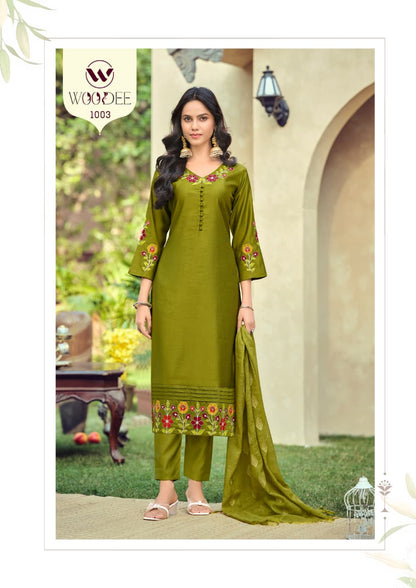 Tanisha Woodee Viscose Readymade Pant Style Suits Manufacturer