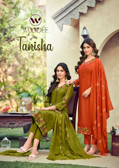 Tanisha Woodee Viscose Readymade Pant Style Suits Manufacturer