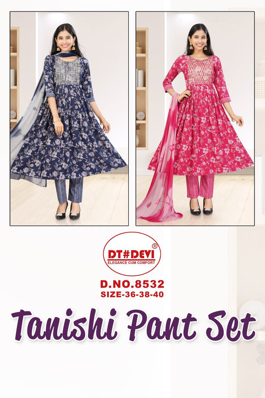 Tanishi 8532 Dt Devi Capsule Readymade Pant Style Suits Manufacturer