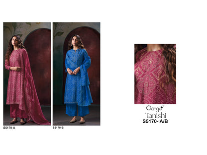Tanishi S5170 Ganga Russian Silk Plazzo Style Suits Manufacturer