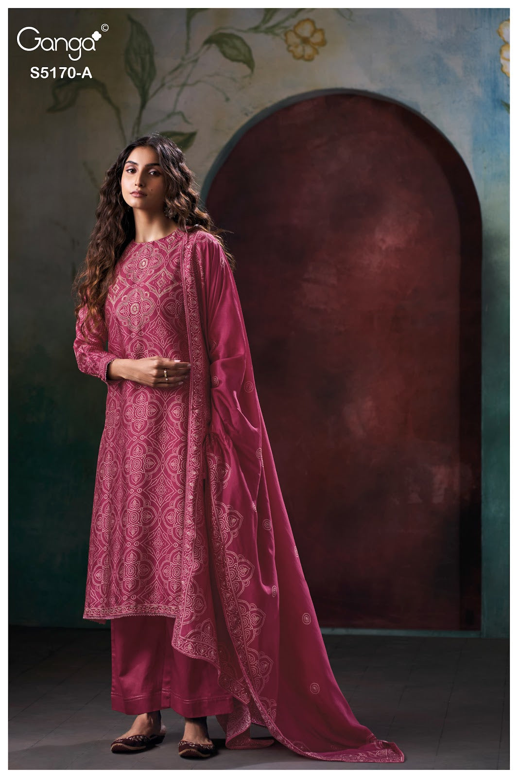 Tanishi S5170 Ganga Russian Silk Plazzo Style Suits Manufacturer