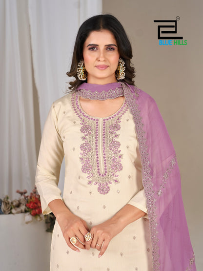 Tanishk Blue Hills Roman Silk Readymade Pant Style Suits Supplier Gujarat