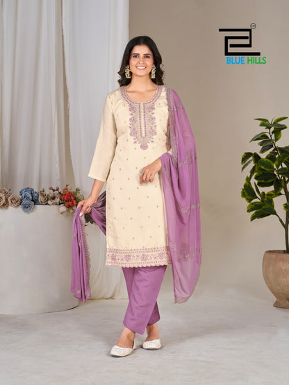 Tanishk Blue Hills Roman Silk Readymade Pant Style Suits Supplier Gujarat