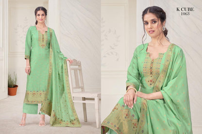 Tanishka K Cube Russian Silk Plazzo Style Suits Manufacturer Ahmedabad