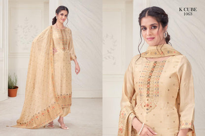 Tanishka K Cube Russian Silk Plazzo Style Suits Manufacturer Ahmedabad