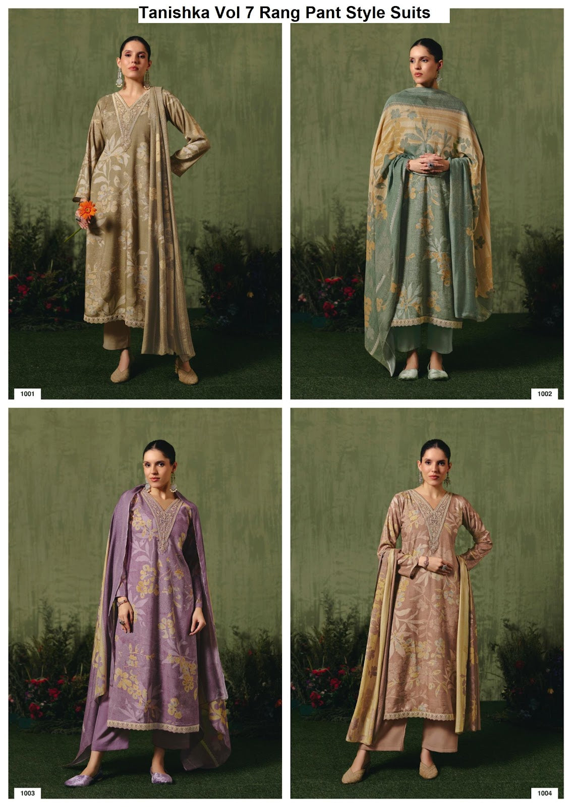 Tanishka Vol 7 Rang Viscose Muslin Pant Style Suits Wholesaler