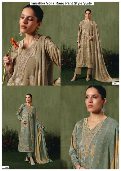 Tanishka Vol 7 Rang Viscose Muslin Pant Style Suits Wholesaler
