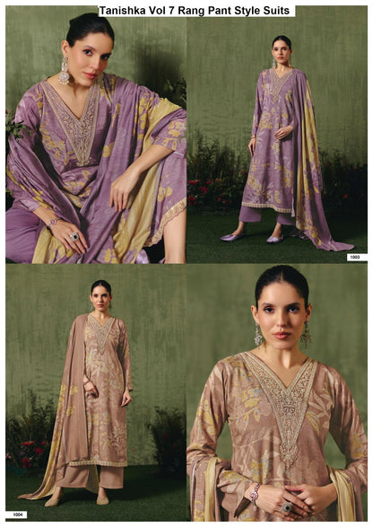 Tanishka Vol 7 Rang Viscose Muslin Pant Style Suits Wholesaler