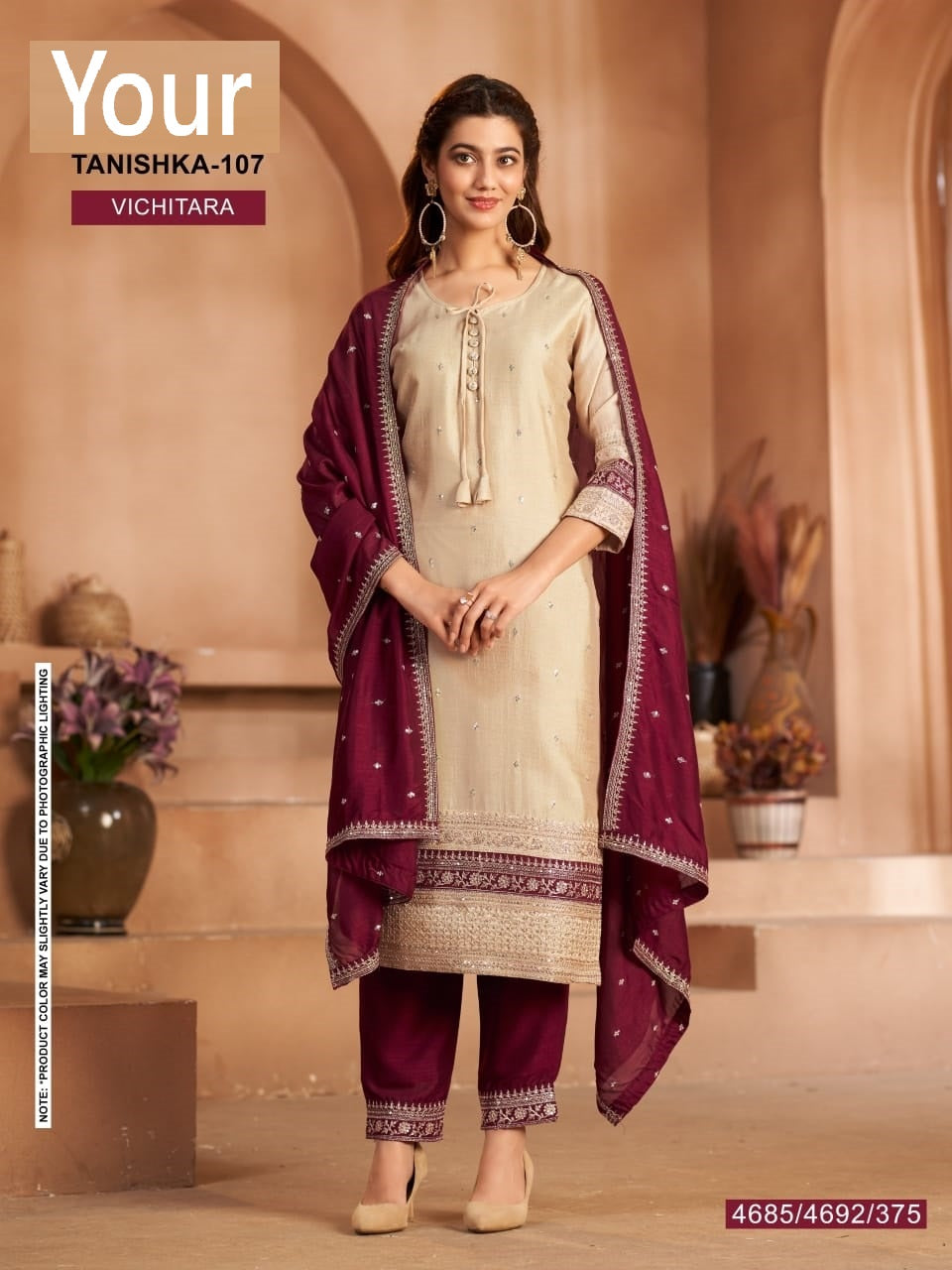 Tanishka Your Vichitra Silk Readymade Pant Style Suits Supplier Ahmedabad