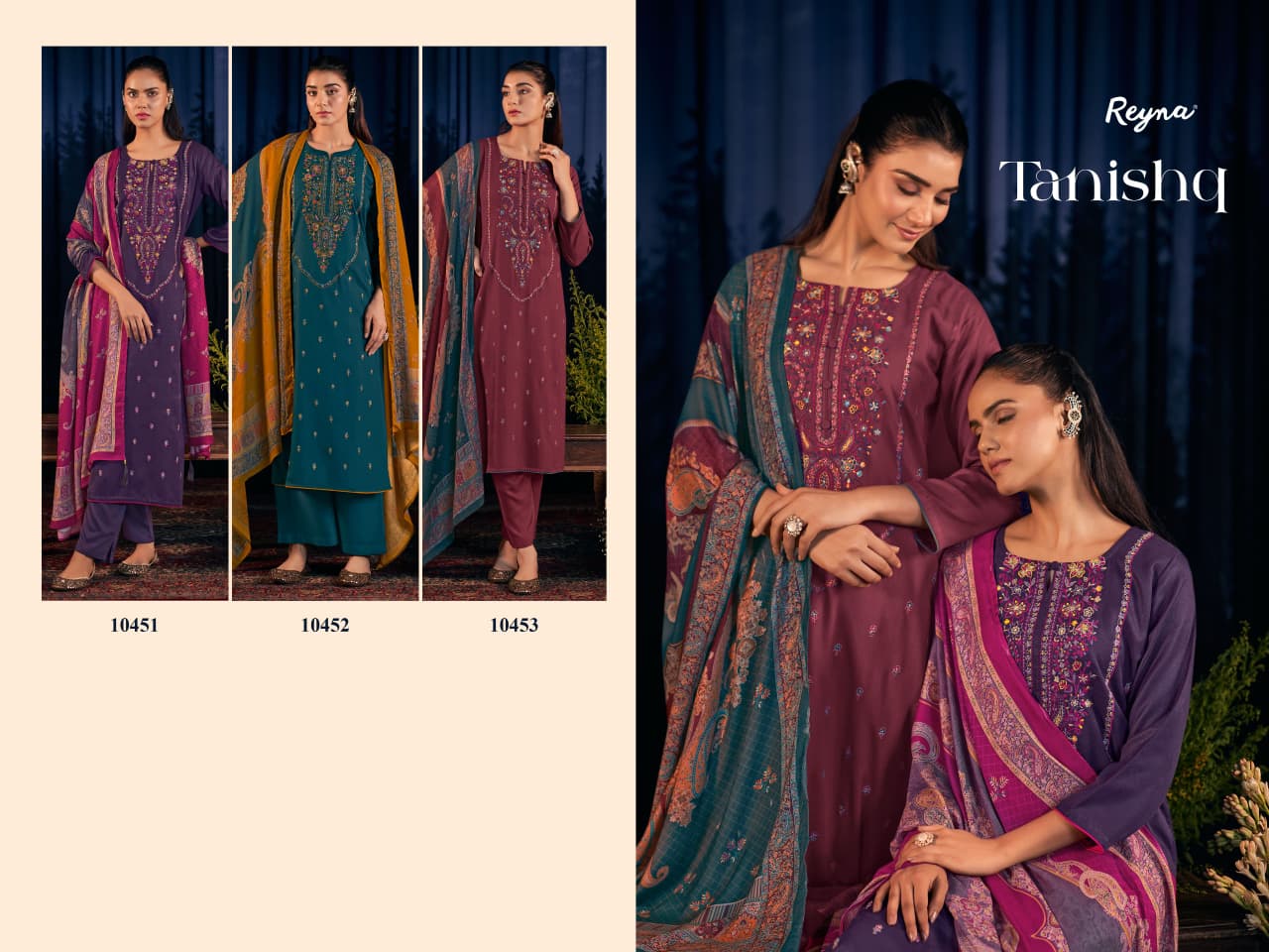 Tanishq Reyna Pashmina Suits Wholesaler