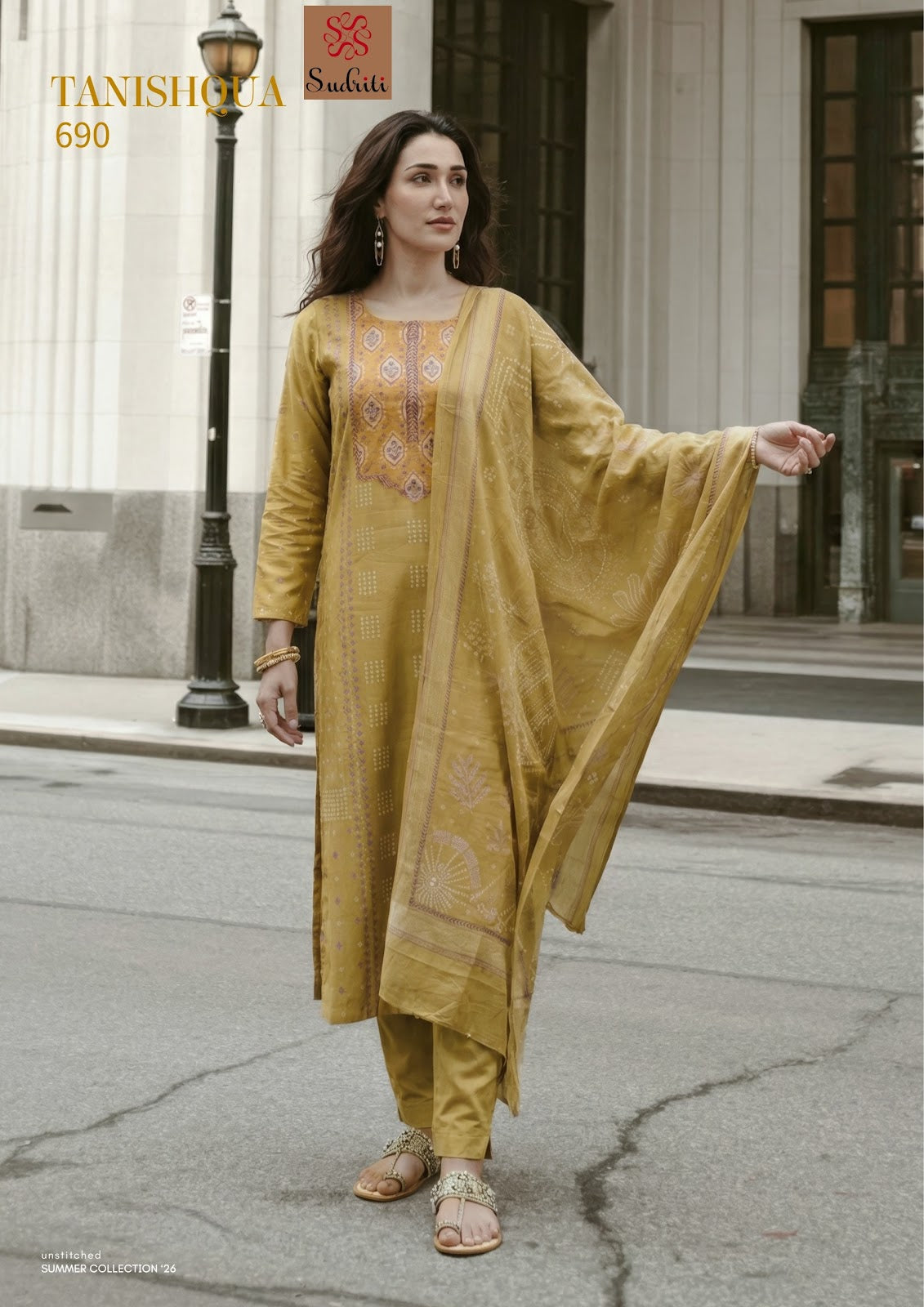 Tanishqua Sudriti Sahiba Cotton Lawn Pant Style Suits Wholesaler India