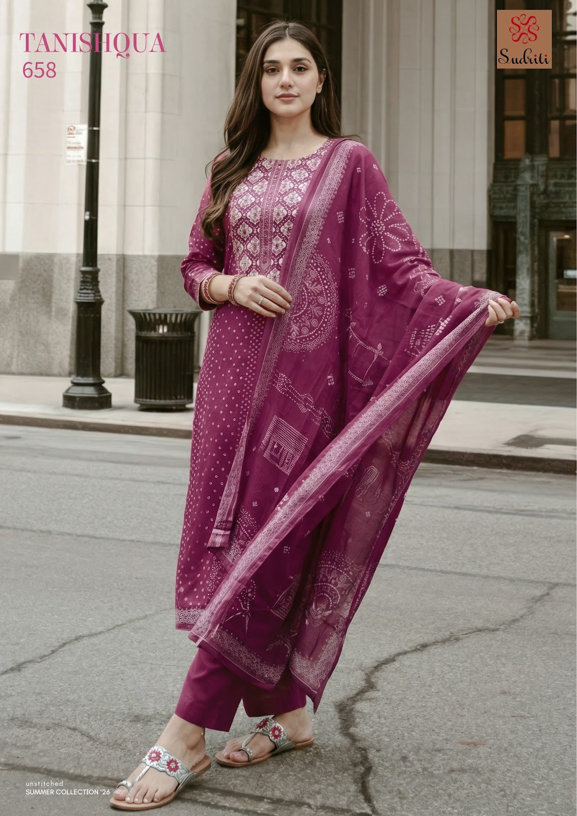 Tanishqua Sudriti Sahiba Cotton Lawn Pant Style Suits Wholesaler India