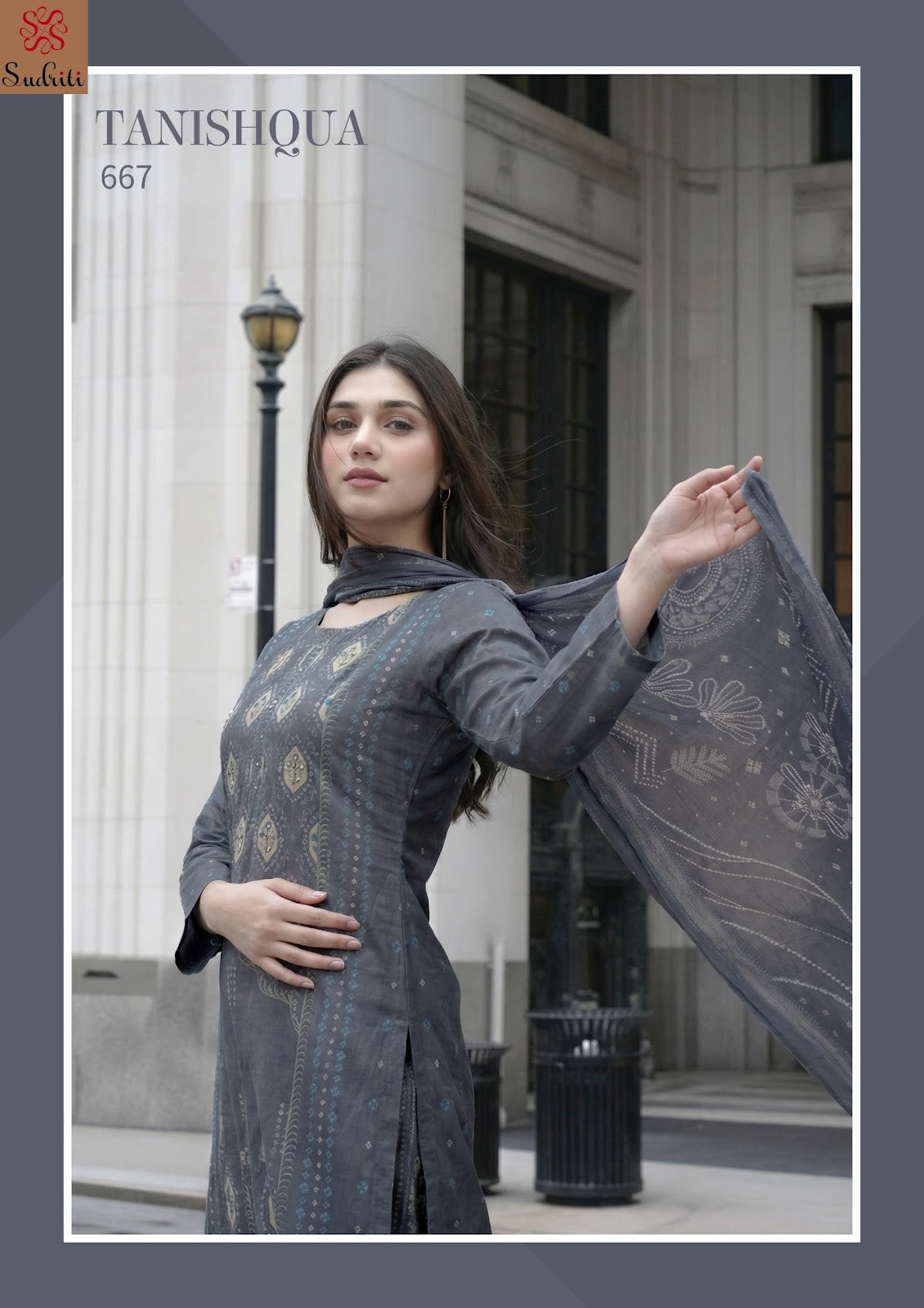 Tanishqua Sudriti Sahiba Cotton Lawn Pant Style Suits Wholesaler India