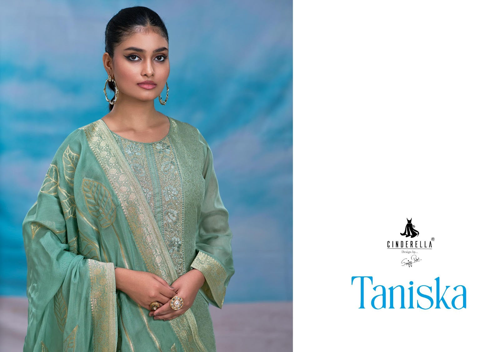 Taniska Cinderella Organza Jacquard Pant Style Suits Exporter Gujarat
