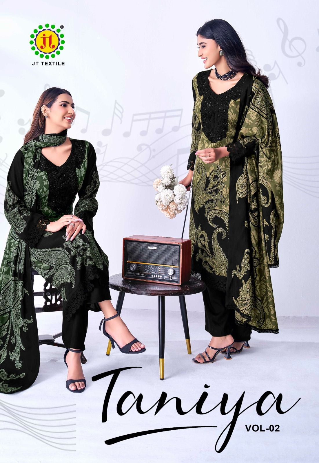 Taniya Vol 2 Jt Rayon Pant Style Suits Wholesaler Gujarat