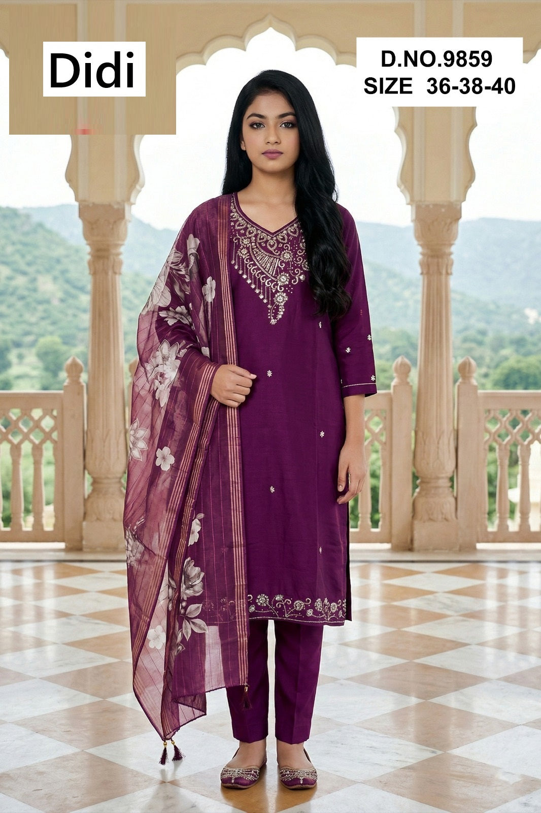 Tanmayi 2 Dn 9859 Didi Roman Silk Girls Readymade Pant Suits Wholesaler