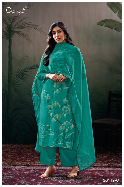 Tansi 3112 Ganga Premium Bemberg Plazzo Style Suits Manufacturer Gujarat