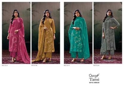 Tansi 3112 Ganga Premium Bemberg Plazzo Style Suits Manufacturer Gujarat