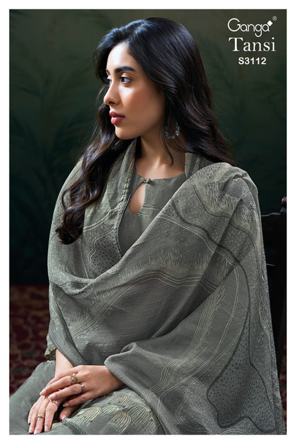 Tansi 3112 Ganga Premium Bemberg Plazzo Style Suits Manufacturer Gujarat