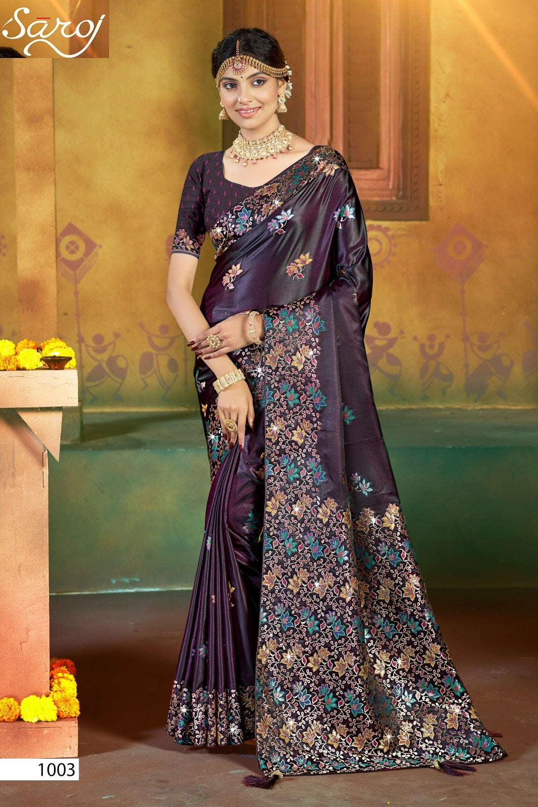 Tantra Satin Saroski Vol 1 Saroj Sarees Exporter