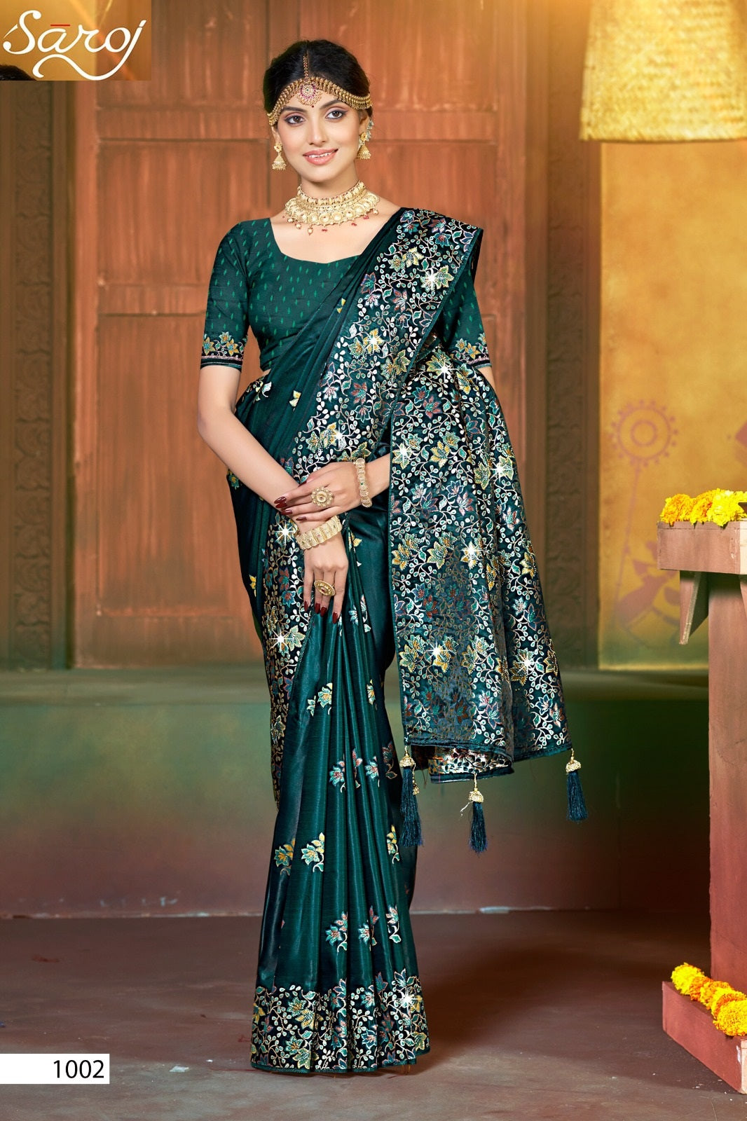 Tantra Satin Saroski Vol 1 Saroj Sarees Exporter